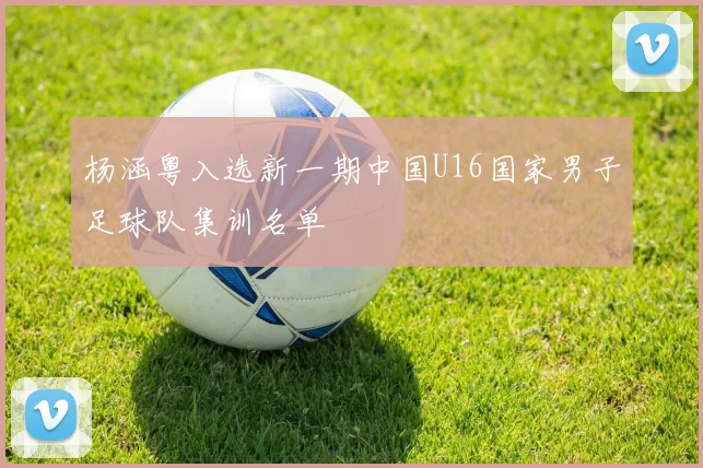 杨涵粤入选新一期中国U16国家男子足球队集训名单